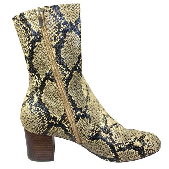 NWOT Anthropologie X Silent D Faux Snakeskin Zip Ankle Boots Size 40 US 9 - Picture 4 of 12